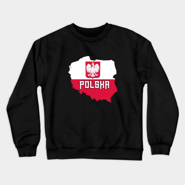 Poland flag & map Crewneck Sweatshirt by Travellers